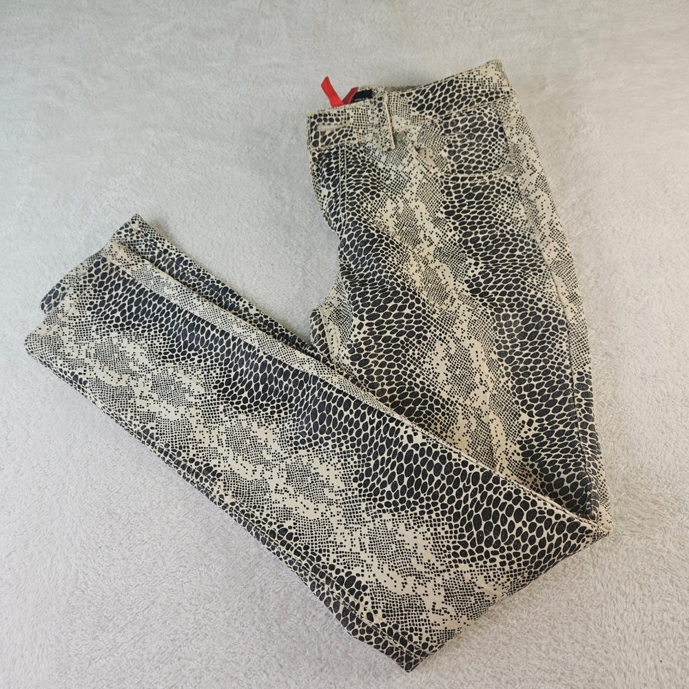 Royal Roots Snakeskin Print Skinny Jeans Tan Black Animal Print Size 5/6